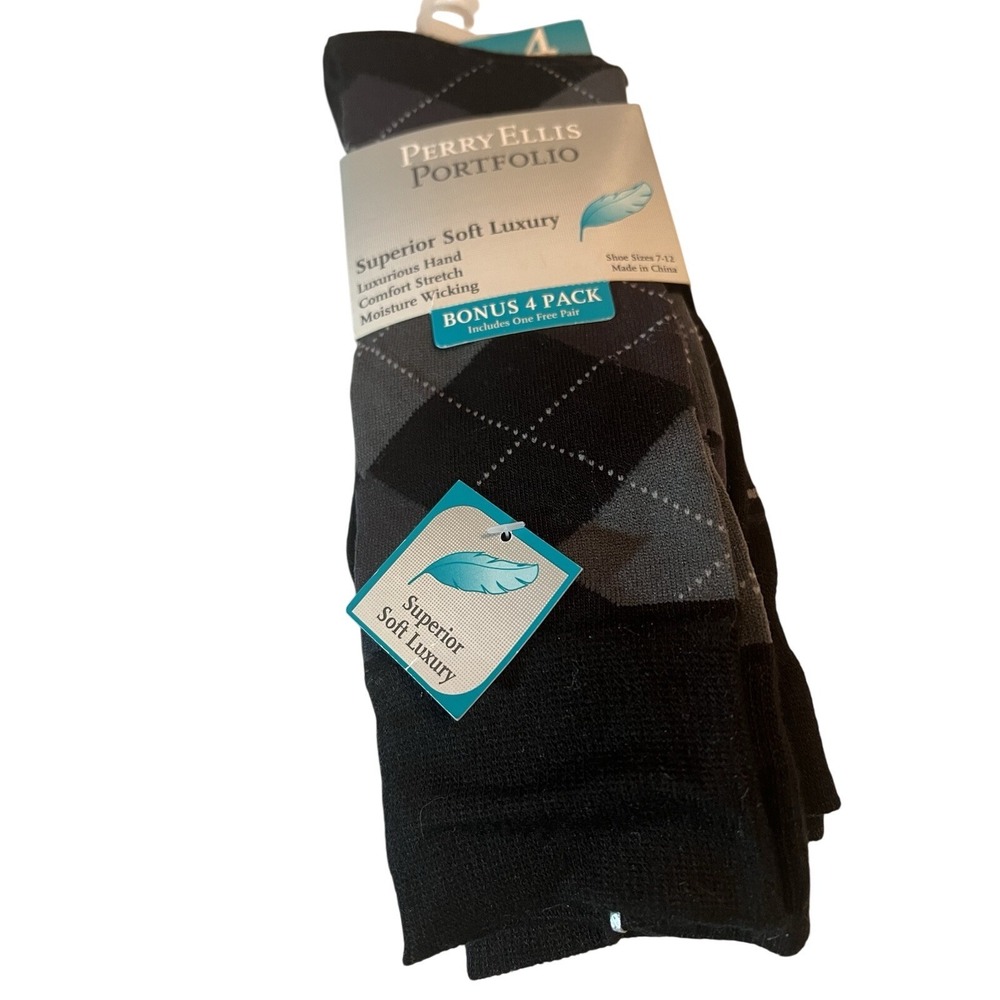 Perry Ellis Portfolio Men Socks Moisture Wicking Comfort Stretch Dark Academia
